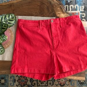 Madewell High Waisted Emmett Red Shorts